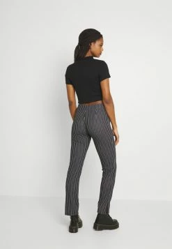 WAL G. PIN STRIPE SKINNY TROUSERS - Trousers - Black/white -WAL G. Sales Store c70db034e4004ce19ae399435750439f