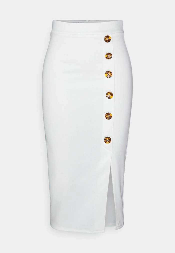 TORTOISE BUTTON SKIRT - Pencil skirt - white WAL G. TORTOISE BUTTON SKIRT - Pencil Skirt - White -WAL G. Sales Store cd6728ae15d94e7da97842dcfe8ffbf0