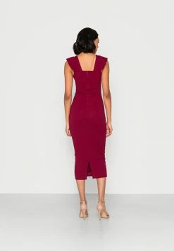 WAL G. BROOKE FRILL MIDI DRESS - Shift Dress - Berry Wine 2 WAL G. BROOKE FRILL MIDI DRESS - Shift Dress - Berry Wine -WAL G. Sales Store cd9be32471444f4facb9cae89e8a43b3