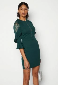 WAL G. MARLEE FRILL DRESS - Cocktail Dress / Party Dress - Forest Green -WAL G. Sales Store cf7fc21c74c54963a2c466819b3d715c