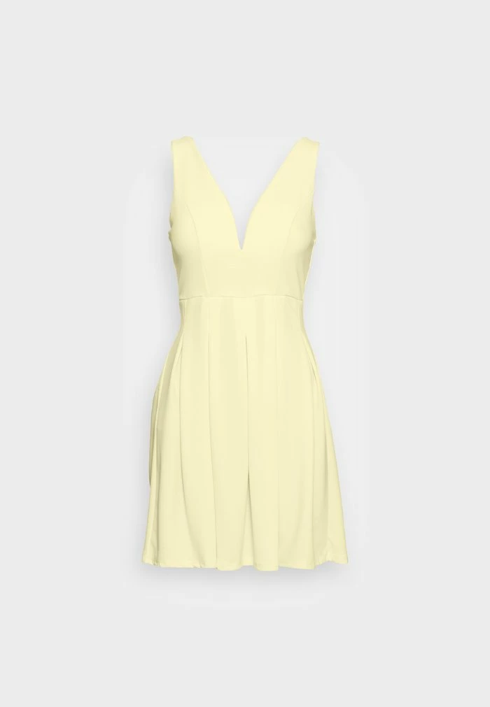 PLEATED FIT AND FLARE - Cocktail dress / Party dress - baby yellow WAL G. PLEATED FIT AND FLARE - Cocktail Dress / Party Dress - Baby Yellow -WAL G. Sales Store d082f2e10f2749549f36da6365fb1cc5