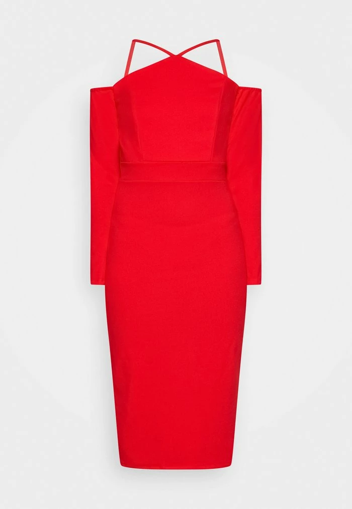 FAR SLEEVE MIDI DRESS - Cocktail dress / Party dress - red WAL G. FAR SLEEVE MIDI DRESS - Cocktail Dress / Party Dress - Red -WAL G. Sales Store d161ee50c1194a96b9027c496357d38a