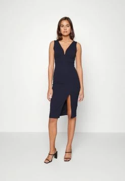 WAL G. V NECK MIDI - Jersey Dress - Navy Blue