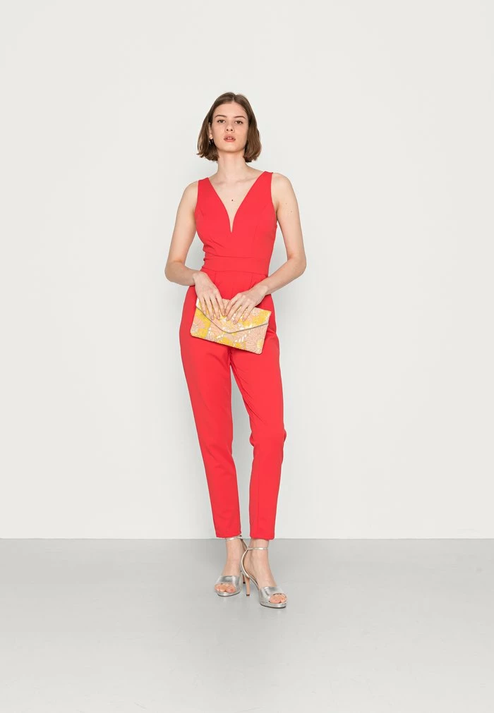 V NECK - Jumpsuit - coral WAL G. V NECK - Jumpsuit - Coral -WAL G. Sales Store d388b889f7dd4d1a99528af29a6c32b2