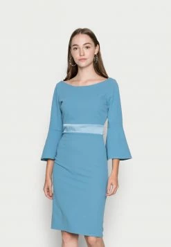 WAL G. VINNIE FLARE SLEEVE MIDI DRESS - Jersey Dress - Cornflour Blue
