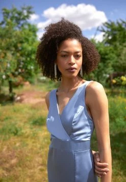 WAL G. WGXZL WEDDING - BREATH TAKING WRAP V NECK DRESS - Occasion Wear - Powder Blue -WAL G. Sales Store d82a1c9ad8a84092a20699913fdb7ca6