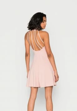 WAL G. MAJA HALTER NECK STRAPPY BACK SKATER DRESS - Cocktail Dress / Party Dress - Blush Pink -WAL G. Sales Store d8d3b75f1197421fa4ff2c157f4d75ba