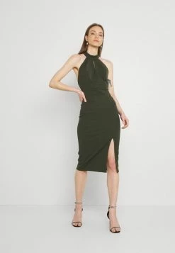 WAL G. JAYNE LEE HALTER NECK DRESS - Cocktail Dress / Party Dress - Khaki