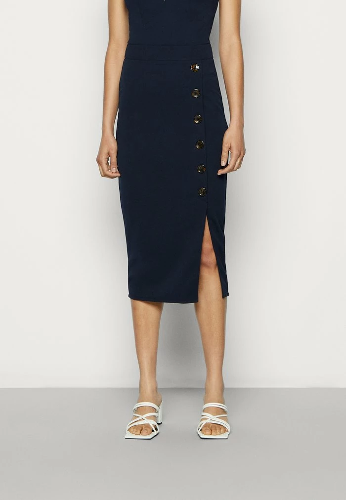 TORTOISE BUTTON SKIRT - Pencil skirt - navy blue WAL G. TORTOISE BUTTON SKIRT - Pencil Skirt - Navy Blue -WAL G. Sales Store da36b89dc3044b56af1955fbdeb3b314