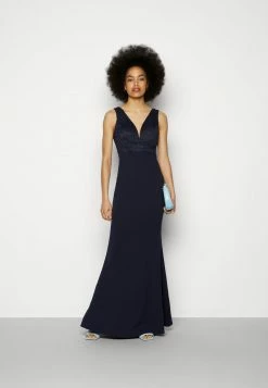 WAL G. TAYLOR V NECK DRESS - Occasion Wear - Navy Blue -WAL G. Sales Store db044ff1e05d4a649ed57faa2931a484