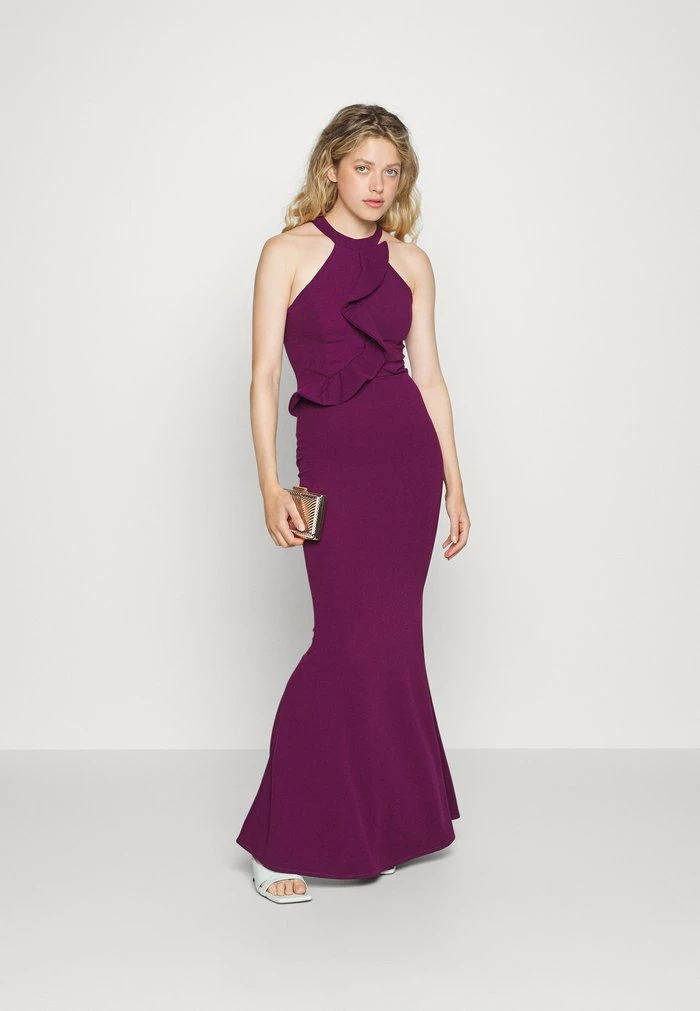 TILLY RUFFLE HALTER NECK MAXI DRESS - Cocktail dress / Party dress - plum WAL G. TILLY RUFFLE HALTER NECK MAXI DRESS - Cocktail Dress / Party Dress - Plum -WAL G. Sales Store dc83b905aa794b5f85eecbd52660e793