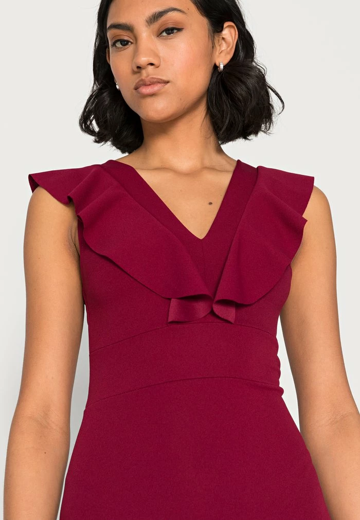 BROOKE FRILL MIDI DRESS - Shift dress - berry wine WAL G. BROOKE FRILL MIDI DRESS - Shift Dress - Berry Wine -WAL G. Sales Store dd9cb135f55a449db008a2327fc45416