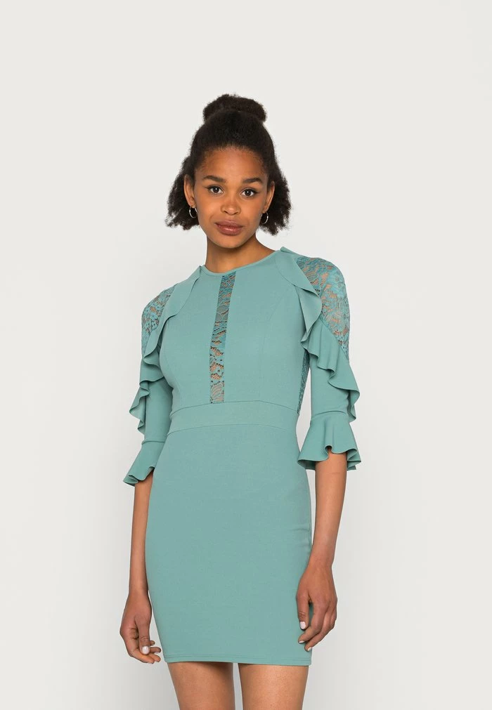 MARLEE FRILL DRESS - Cocktail dress / Party dress - sage green WAL G. MARLEE FRILL DRESS - Cocktail Dress / Party Dress - Sage Green -WAL G. Sales Store e4d88f91aab44994902d51f863f192c0