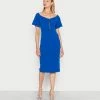 WAL G. ELDAR OFF THE SHOULDER ZIP FRONT MIDI DRESS - Shift Dress - Electric Blue