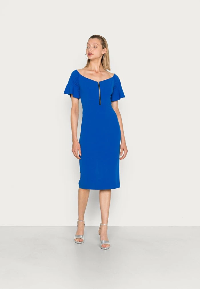 ELDAR OFF THE SHOULDER ZIP FRONT MIDI DRESS - Shift dress - electric blue WAL G. ELDAR OFF THE SHOULDER ZIP FRONT MIDI DRESS - Shift Dress - Electric Blue -WAL G. Sales Store e4e4afa9cd784486b7ebd24d9132fcd5