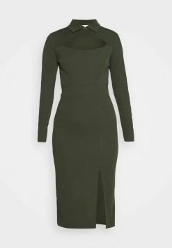 WAL G. HOLLY CUT OUT MIDI DRESS - Jersey Dress - Khaki -WAL G. Sales Store e53f96e4b931467f8ebefbad1fe34984