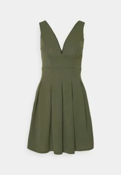 WAL G. PLAIN V NECK SKATER - Day Dress - Olive Green 3 WAL G. PLAIN V NECK SKATER - Day Dress - Olive Green -WAL G. Sales Store e684cccfbc8c468b9ace6d2cbae84e00