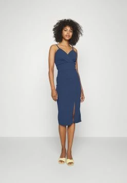 WAL G. SHERRIE MIDI DRESS - Cocktail Dress / Party Dress - Denim Blue