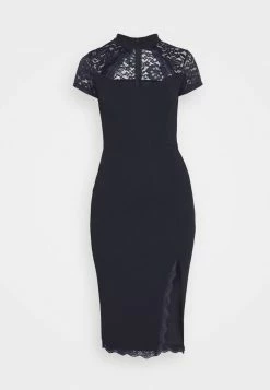 WAL G. LATIFA DETAIL MIDI DRESS - Cocktail Dress / Party Dress - Navy Blue -WAL G. Sales Store e9ca779743734ea8a3b1c153354f1d1f