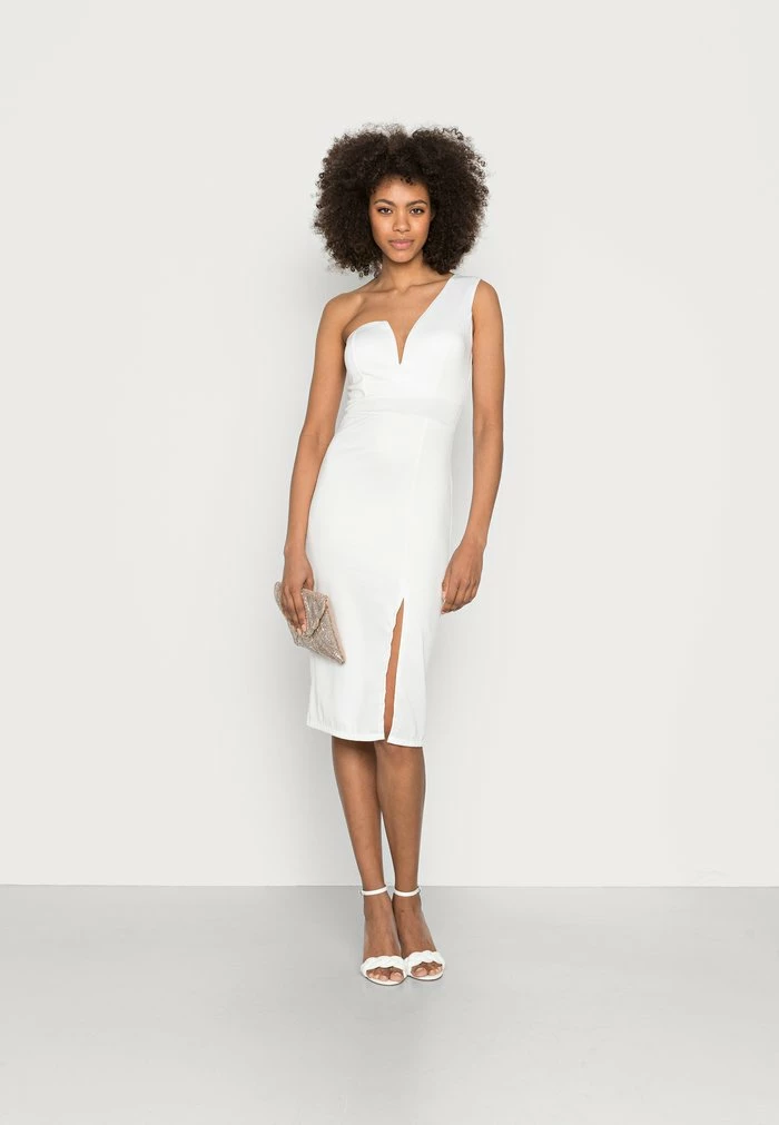 GIGI ONE SLEEVE MIDI DRESS - Cocktail dress / Party dress - white WAL G. GIGI ONE SLEEVE MIDI DRESS - Cocktail Dress / Party Dress - White -WAL G. Sales Store e9dd9ff7e16340ada5c0d2eb81eb2ca0