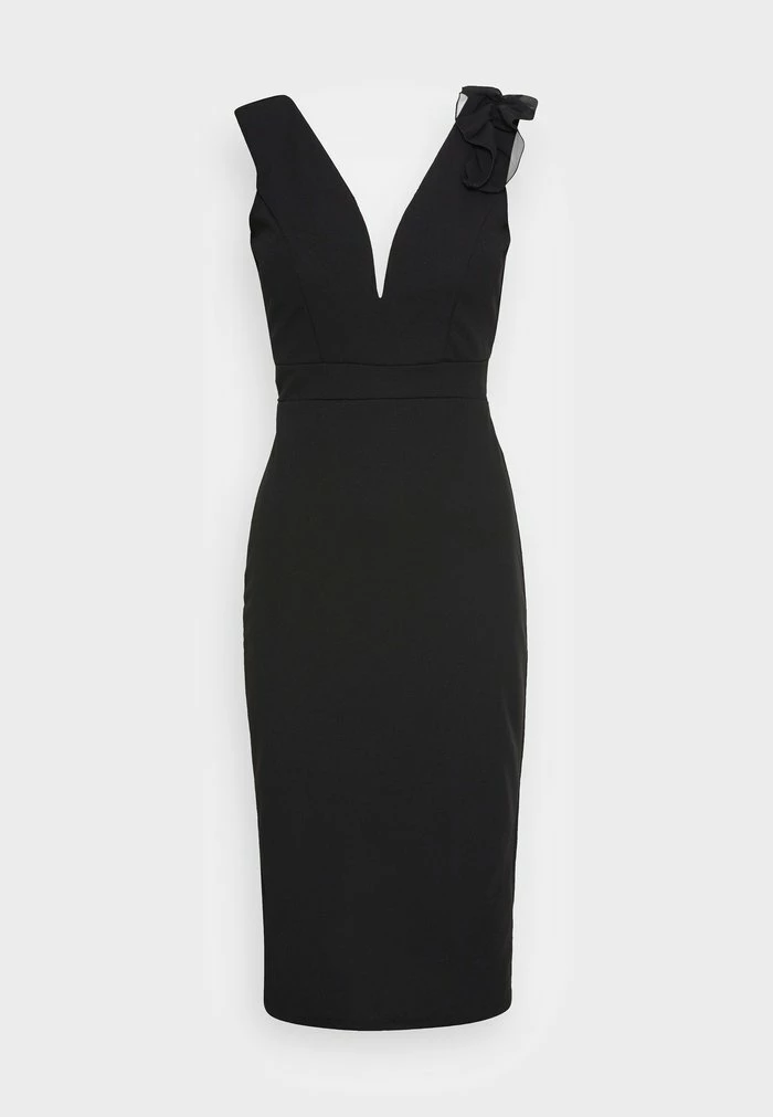 SETH FRILL MIDI DRESS - Cocktail dress / Party dress - black WAL G. SETH FRILL MIDI DRESS - Cocktail Dress / Party Dress - Black -WAL G. Sales Store ea36c3a2103a42a59c1ab466205e7fc3