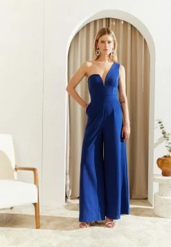 WAL G. FLEUR ONE SHOULDER JUMPSUIT - Jumpsuit - Electric Blue