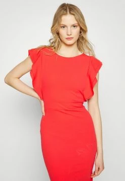 WAL G. DIANA RUFFLE SLEEVE MIDI DRESS - Jersey Dress - Coral 3 WAL G. DIANA RUFFLE SLEEVE MIDI DRESS - Jersey Dress - Coral -WAL G. Sales Store eba2f59ad59448be855867350189228e