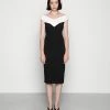 WAL G. SMITH CONTRAST MIDI DRESS - Jersey Dress - Black/white