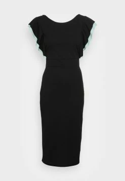 WAL G. KELLY RUFFLE SLEEVE MIDI DRESS - Cocktail Dress / Party Dress - Black/mint 3 WAL G. KELLY RUFFLE SLEEVE MIDI DRESS - Cocktail Dress / Party Dress - Black/mint -WAL G. Sales Store f40e67fb68b144caa4b512fed55ed028