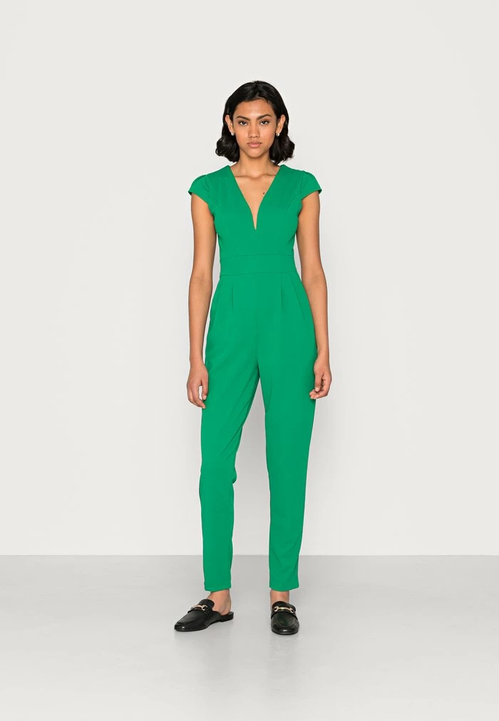 SHORT SLEEVE V NECK - Jumpsuit - leaf green WAL G. SHORT SLEEVE V NECK - Jumpsuit - Leaf Green -WAL G. Sales Store f6941100e3334744b1e1a0848cb4063c