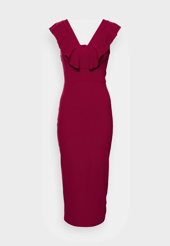 BROOKE FRILL MIDI DRESS - Shift dress - berry wine WAL G. BROOKE FRILL MIDI DRESS - Shift Dress - Berry Wine -WAL G. Sales Store f7134f634a1f4be3ada12ba68b8fb613