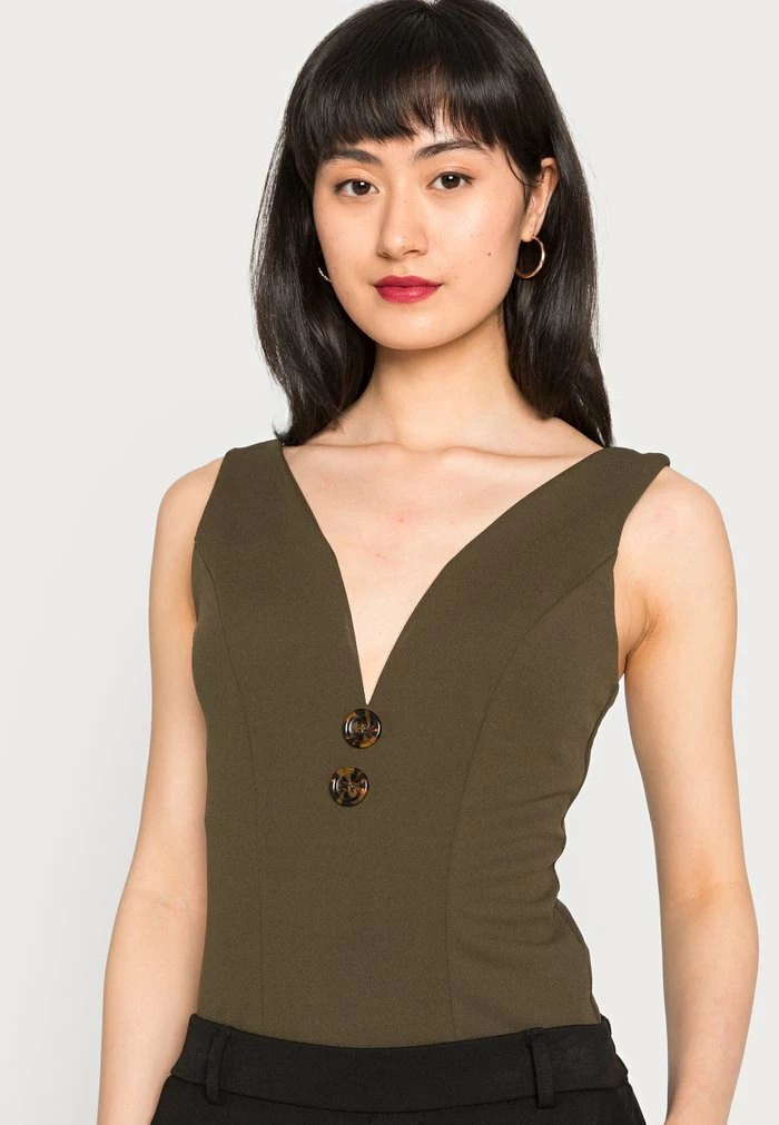 TORTOISE BUTTON BODY - Top - khaki green WAL G. TORTOISE BUTTON BODY - Top - Khaki Green -WAL G. Sales Store fc596cdf914b4aaeb94272ea2adba684