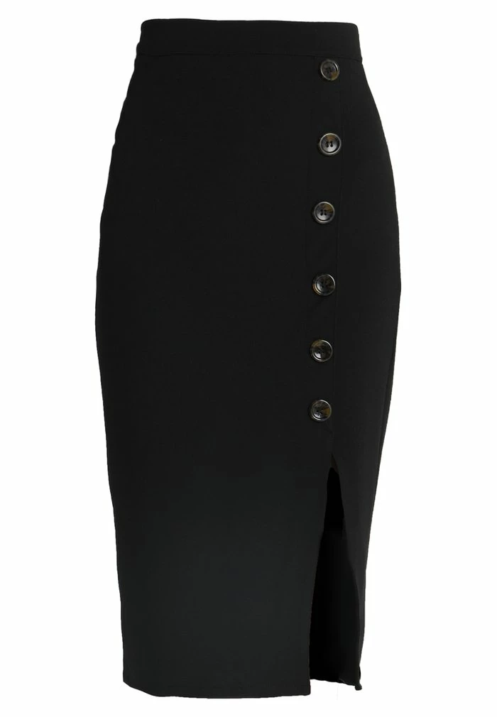 TORTOISE BUTTON SKIRT - Pencil skirt - black WAL G. TORTOISE BUTTON SKIRT - Pencil Skirt - Black -WAL G. Sales Store ff0f9af75ebd4684aad21abbc705736b